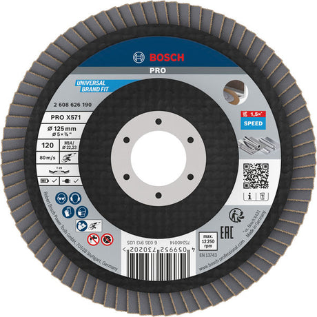 Produktbild von Fächerschleifscheibe 125 mm K120 PRO X571 gewinkelt T29
