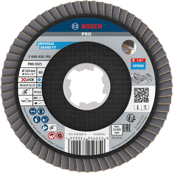 Produktbild von Fächerschleifscheibe 115 mm K60 PRO X571 gewinkelt X-Lock T29