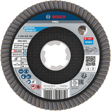 Produktbild von Fächerschleifscheibe 115 mm K120 PRO X571 gewinkelt X-Lock T29