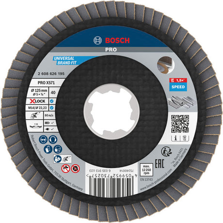 Produktbild von Fächerschleifscheibe 125 mm K40 PRO X571 gewinkelt X-Lock T29