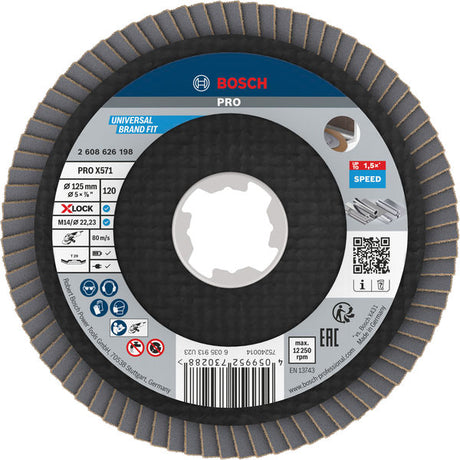 Produktbild von Fächerschleifscheibe 125 mm K120 PRO X571 gewinkelt X-Lock T29