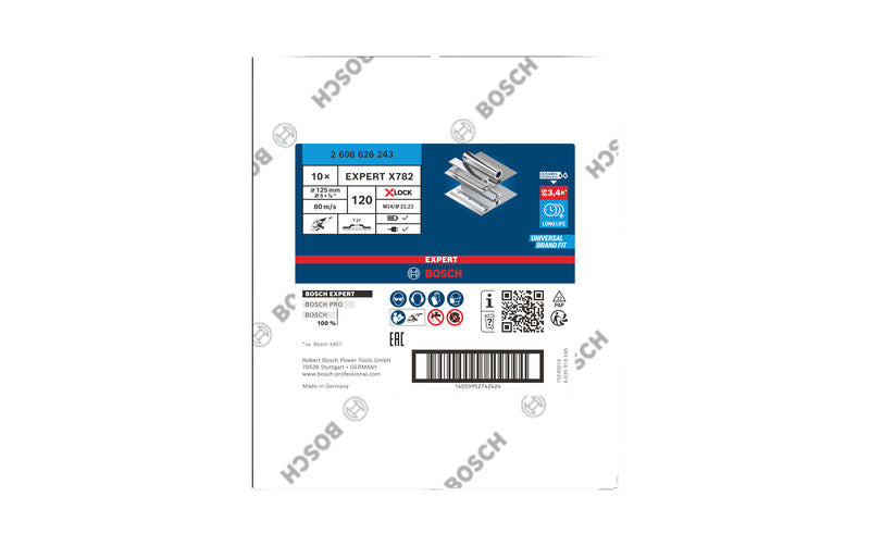 Fächerschleifscheibe 125 mm K120 EXPERT X782 gerade X-Lock GF T27