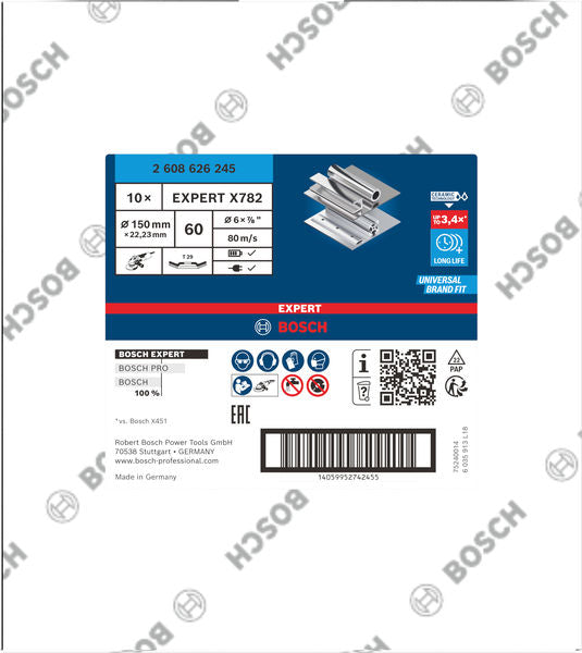 Fächerschleifscheibe 150 mm K60 EXPERT X782 gewinkelt GF T29