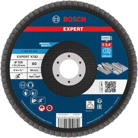 Produktbild von Fächerschleifscheibe 150 mm K80 EXPERT X782 gewinkelt GF T29