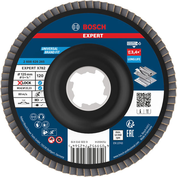 Produktbild von Fächerschleifscheibe 125 mm K120 EXPERT X782 gerade X-Lock T27