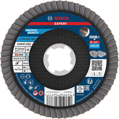 Produktbild von Fächerschleifscheibe 115 mm K40 EXPERT X782 gewinkelt Flex X-Lock T29