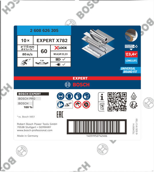 Fächerschleifscheibe 115 mm K60 EXPERT X782 gewinkelt Flex X-Lock T29