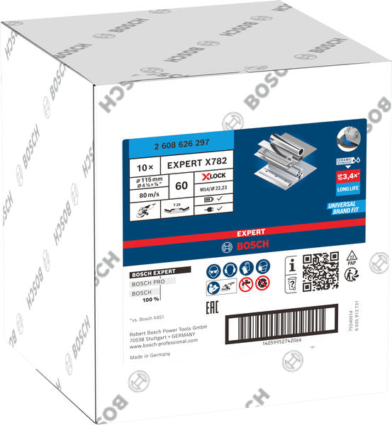 Fächerschleifscheibe 115 mm K60 EXPERT X782 gewinkelt trimmbar X-Lock T29