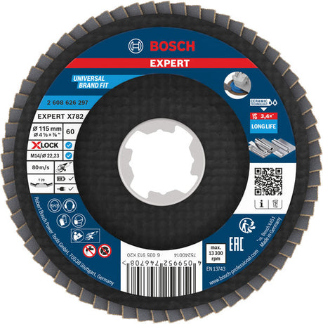 Produktbild von Fächerschleifscheibe 115 mm K60 EXPERT X782 gewinkelt trimmbar X-Lock T29