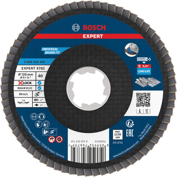 Produktbild von Fächerschleifscheibe 125 mm K40 EXPERT X782 gewinkelt X-Lock trimmbar T29