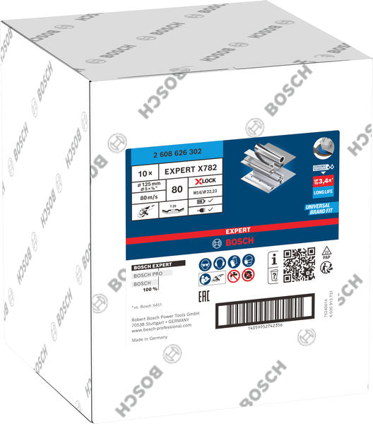Fächerschleifscheibe 125 mm K80 EXPERT X782 gewinkelt X-Lock trimmbar T29