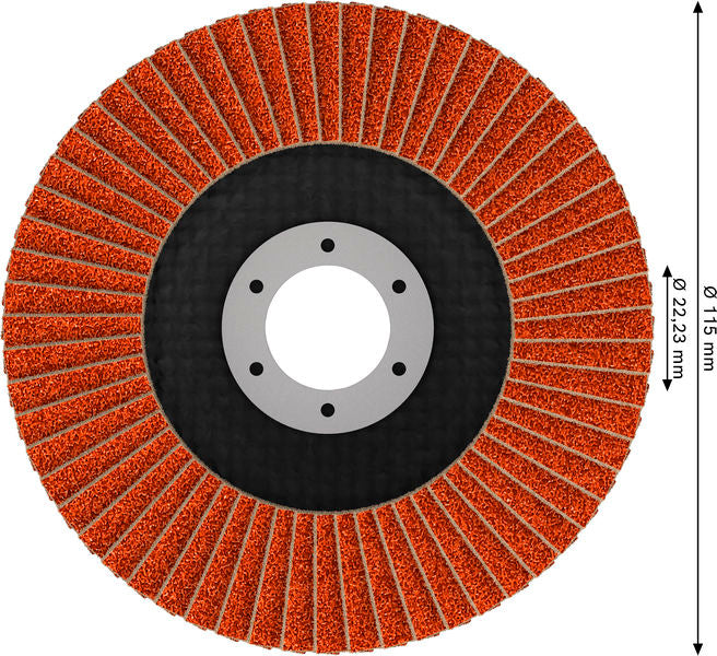 Fächerschleifscheibe 115 mm K40 EXPERT X782 gewinkelt GF T29