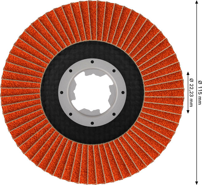 Fächerschleifscheibe 115 mm K60 EXPERT X782 gewinkelt X-Lock GF T29