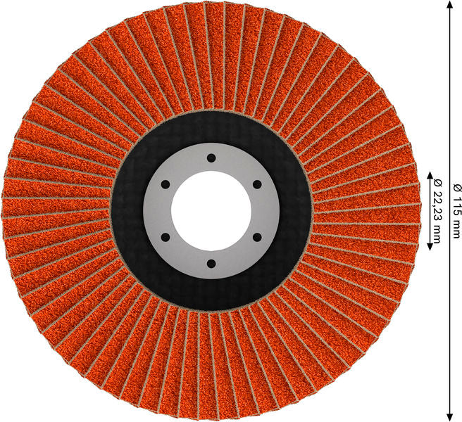 Fächerschleifscheibe 115 mm K60 EXPERT X782 gewinkelt FlexLam T29