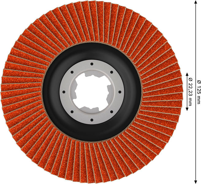 Fächerschleifscheibe 125 mm K120 EXPERT X782 gerade X-Lock T27