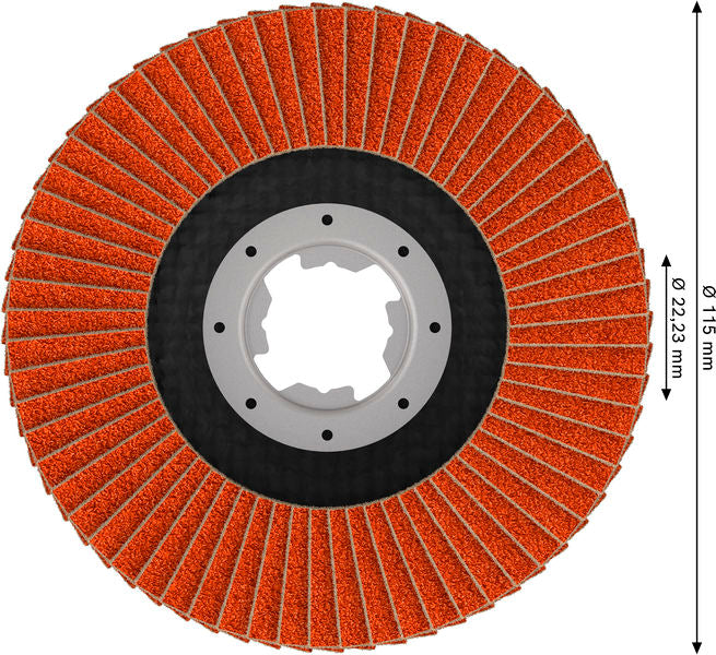 Fächerschleifscheibe 115 mm K60 EXPERT X782 gewinkelt trimmbar X-Lock T29