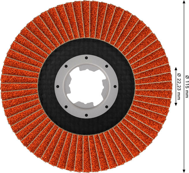 Fächerschleifscheibe 115 mm K40 EXPERT X782 gewinkelt X-Lock GF T29