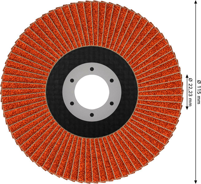 Fächerschleifscheibe 115 mm K120 EXPERT X782 gewinkelt trimmbar T29