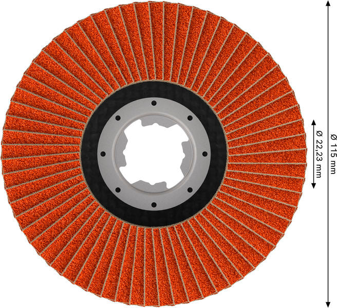 Fächerschleifscheibe 115 mm K60 EXPERT X782 gewinkelt Flex X-Lock T29