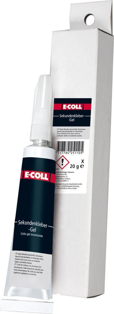 Produktbild von E-COLL Sekundenkleber-Gel 20g Flasche (10 Stück) 4270603073 4317784251105