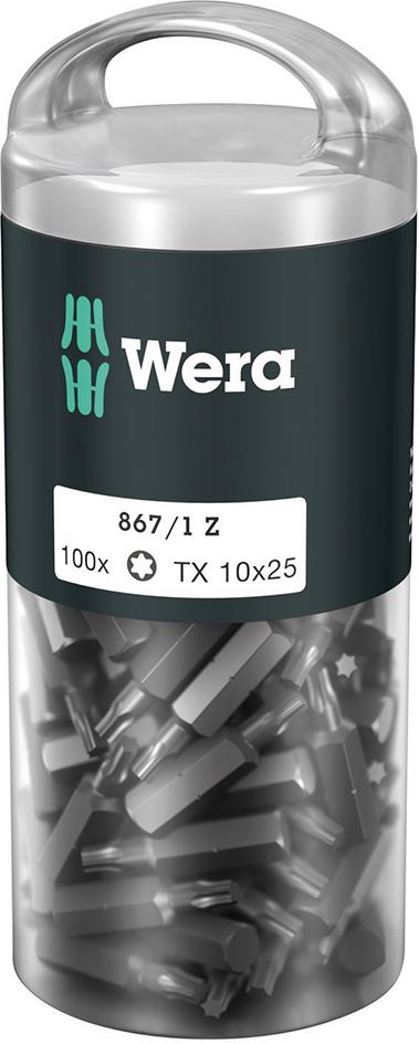 Produktbild von Wera Bit-Großpack T10x25mm zähhart (100 Stück) 5072446001 4013288138507