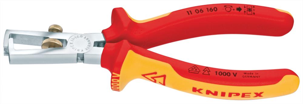 Produktbild von KNIPEX Abisolierzange VDE mit Mehrkomponenten-Griff 160mm qmm 11 06 160 4003773021933