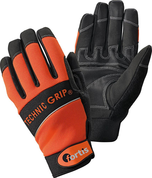 Handschuh TechnicGrip,Gr. 10,orange/schwarz,FORTIS  