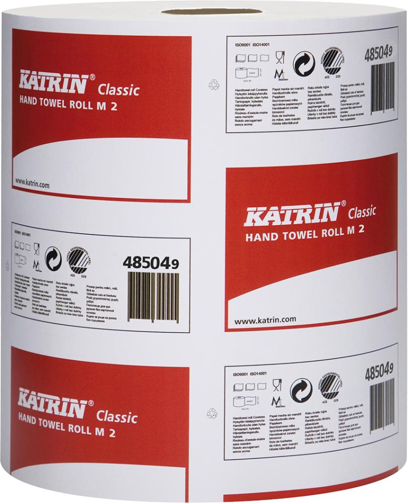 Produktbild von Katrin Handtuchrolle 1-lagig 20,5x30cm 1000 Blatt naturweiß (6 Stück) 485049 4006897485049