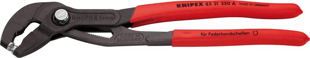 Produktbild von KNIPEX Schlauchklemmenzange für Federbandschellen Griffe kunststoffüberzogen 250mm 85 51 250 A 4003773077329