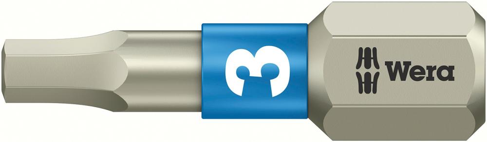 Bit rostfrei 1/4" DIN 3126 C6,3 Innensechskant 3x25mm Wera