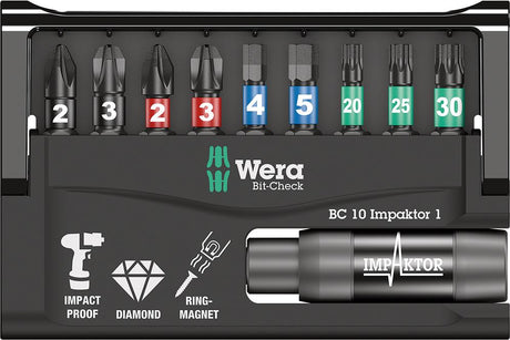 Produktbild von Wera Bit-Satz Bit-Check 10 Impaktor 1 5057680001 4013288156785