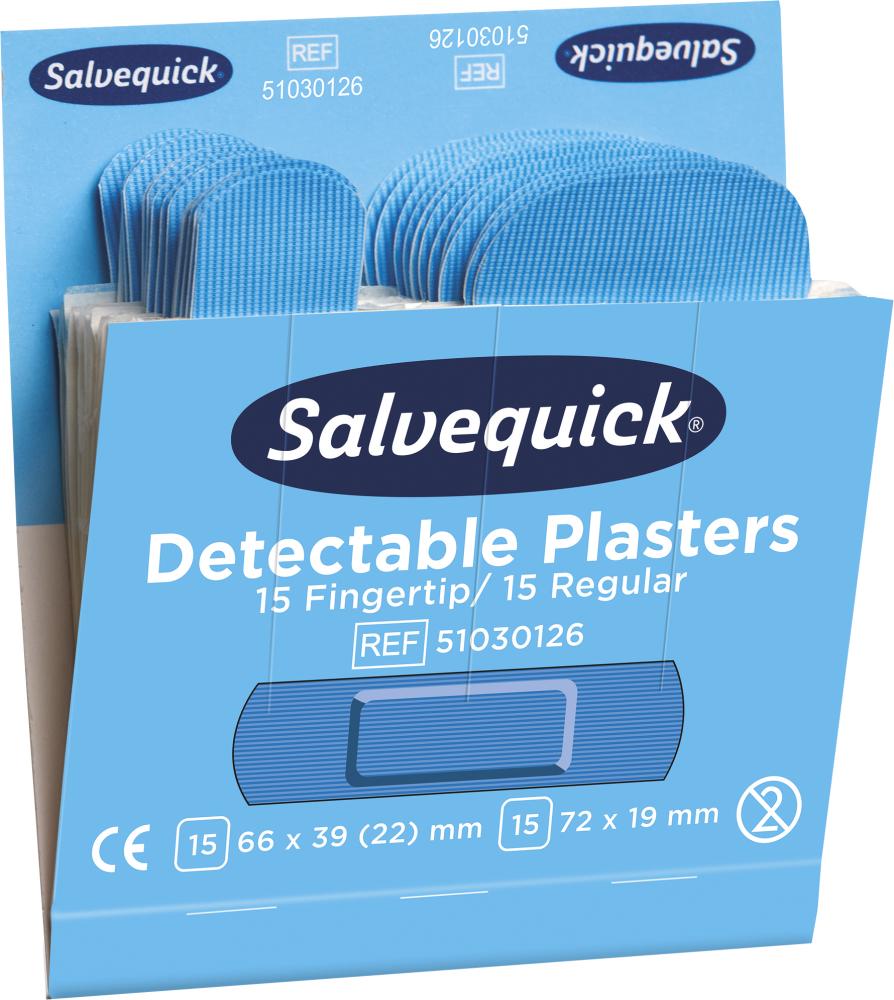 Produktbild von Cederroth Salvequick Nachfüllpackungen Strip-Fingerkuppe detektierbar 35 Stück 1009736 7310610019310