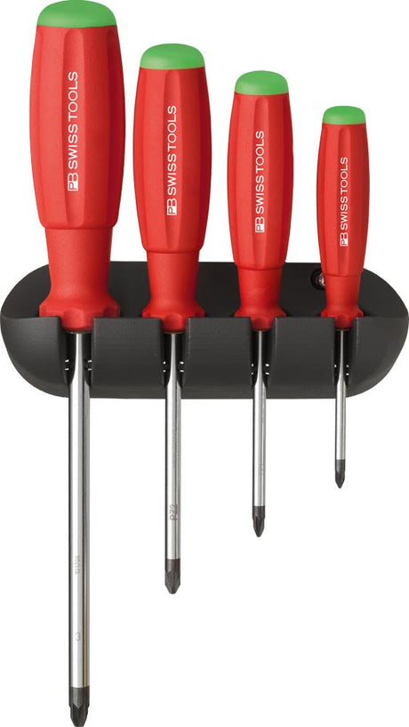 Produktbild von Swiss Tools Schraubendreher-Satz 4-teilig PZ im Wandhalter SwissGrip PB 8243 7610733078714