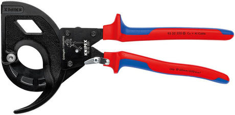 Produktbild von KNIPEX Kabelschneider brüniert mit Ratsche und 2-Komponenten-Griff 320mm 95 32 320 4003773075172