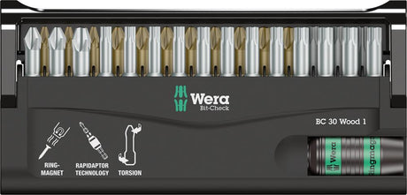 Produktbild von Wera Bit-Satz Bit-Check 30 Wood 1 5057433001 4013288179807