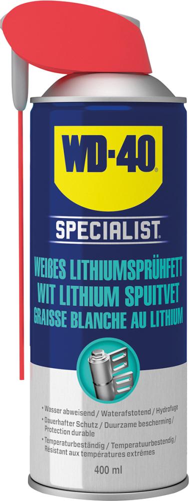 Produktbild von WD-40 Lithiumsprühfett Specialist Aerosoldose 400ml weiß (12 Stück) 49390/25NBA 5032227005563