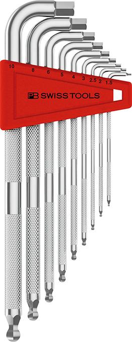 Produktbild von Swiss Tools Winkelschraubendreher-Satz im Kunststoffhalter 9-teilig 1,5-10mm Saf PB 3212.LH-10 7610733264551