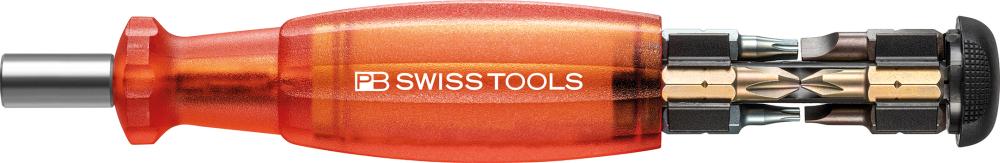 Magazin-Bithalter rot 8-teilig Schlitz, PH, TX PB Swiss Tools 