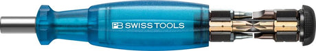 Produktbild von Swiss Tools Magazin-Bithalter blau 8-teilig Schlitz PH TX PB 6464.Blue 7610733282029