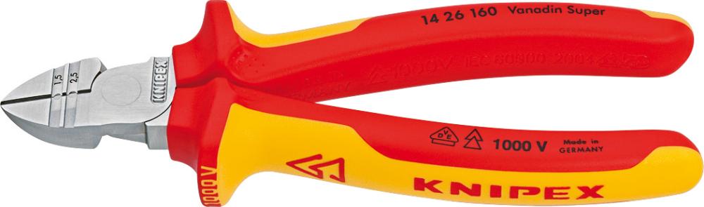 Produktbild von KNIPEX Abisolier-Seitenschneider VDE 160mm qmm 14 26 160 4003773040279