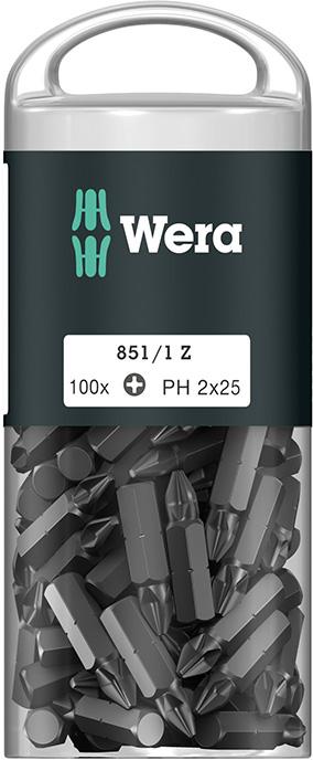 Produktbild von Wera Bit-Großpack PH2x25mm zähhart (100 Stück) 5072441001 4013288138477