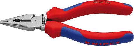 Produktbild von KNIPEX Spitz-Kombinationszange poliert mit Mehrkomponenten-Griff 145mm 08 22 145 4003773078968