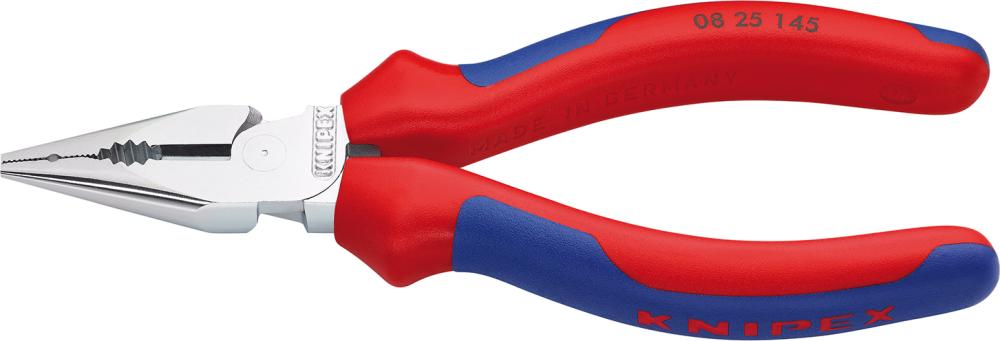 Spitz-Kombinationszange verchromt mit Mehrkomponenten-Griffen 145mm KNIPEX