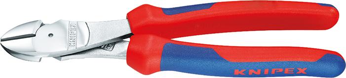 Produktbild von KNIPEX Kraft-Seitenschneider verchromt mit Mehrkomponenten-Griff 250mm 74 05 250 4003773039754