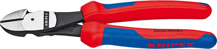 Produktbild von KNIPEX Kraft-Seitenschneider poliert mit Mehrkomponenten-Griff 180mm 74 02 180 4003773023074