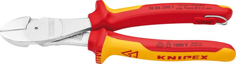 Produktbild von KNIPEX Kraft-Seitenschneider VDE TT mit Mehrkomponenten-Griff 200mm 74 06 200 T 4003773081494