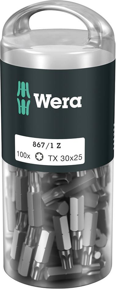 Produktbild von Wera Bit-Großpack T30x25mm zähhart (100 Stück) 5072451001 4013288138552