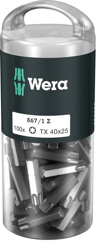 Produktbild von Wera Bit-Großpack T40x25mm zähhart (100 Stück) 5072452001 4013288138569