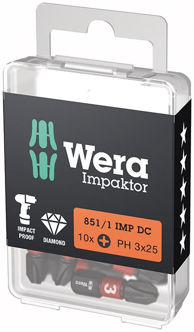 Produktbild von Wera Bit Impaktor 1/4" DIN 3126 C6,3 PH3x25mm 10er Pack 5157617001 4013288223777