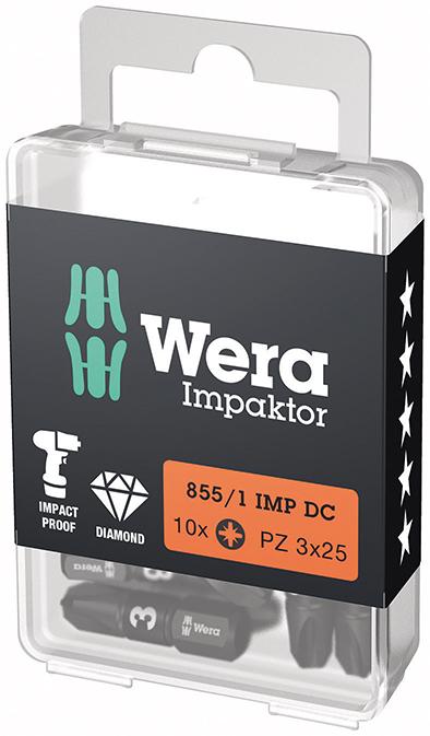 Produktbild von Wera Bit Impaktor 1/4" DIN 3126 C6,3 PZ3x25mm 10er Pack 5157622001 4013288223814